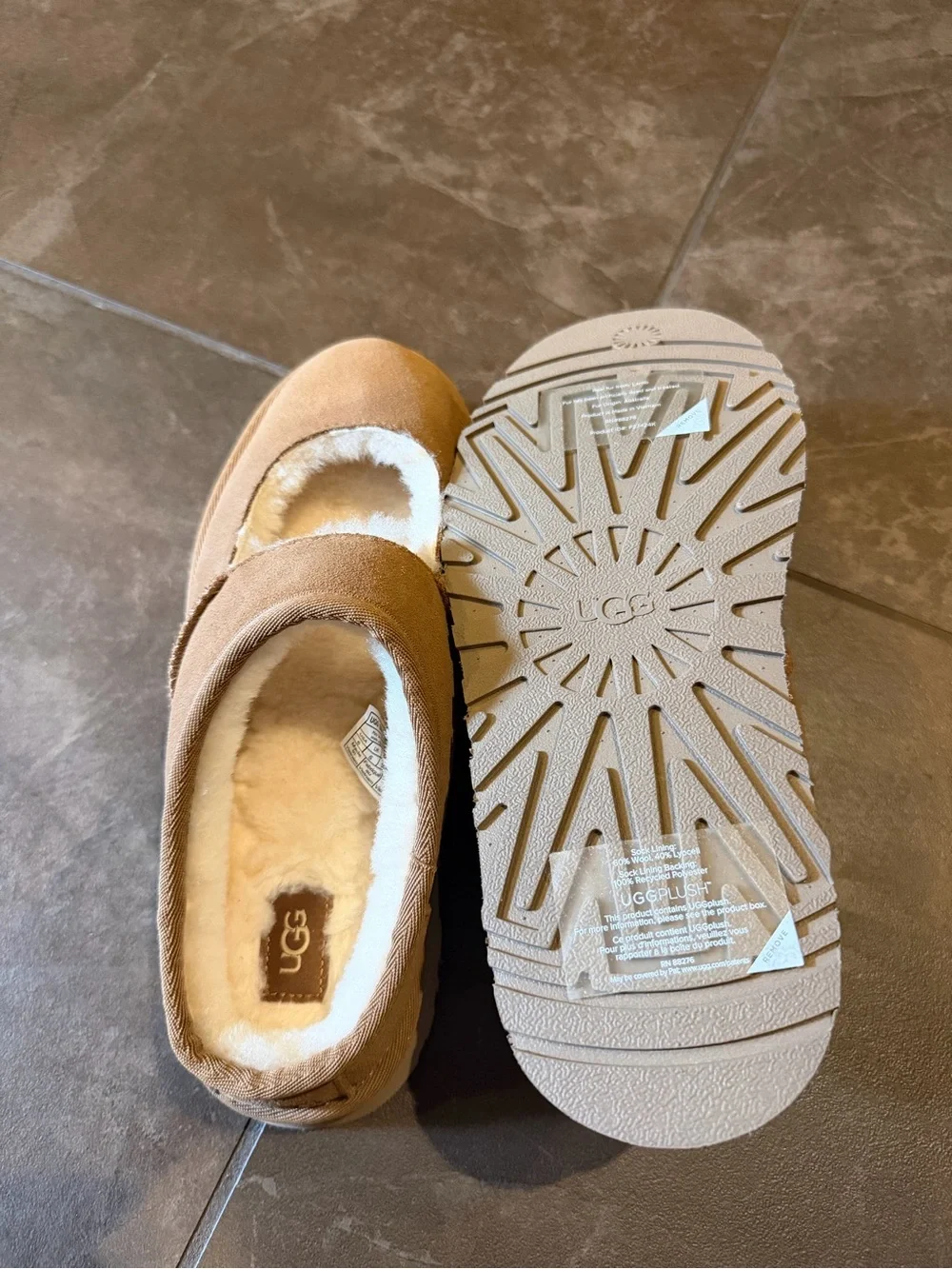 UGG Chestnut Suede Shearling Clog